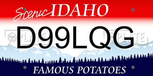 D99LQG Idaho License Plate