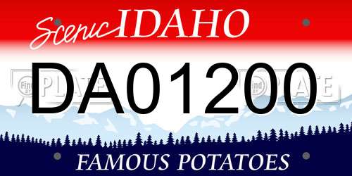 DA01200 Idaho License Plate