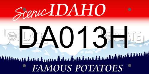 DA013H Idaho License Plate