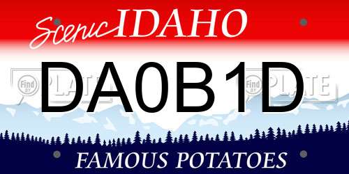 DA0B1D Idaho License Plate