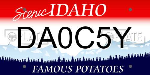 DA0C5Y Idaho License Plate