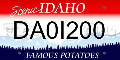 DA0I200 Idaho License Plate