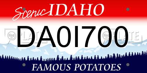 DA0I700 Idaho License Plate