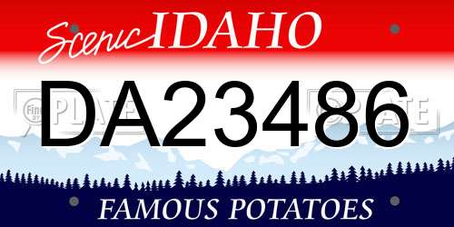 DA23486 Idaho License Plate