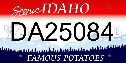 DA25084 Idaho License Plate