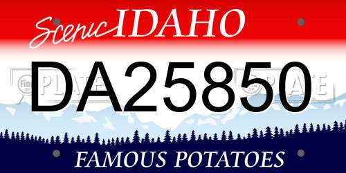 DA25850 Idaho License Plate