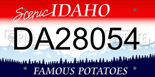 DA28054 Idaho License Plate