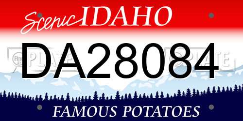 DA28084 Idaho License Plate