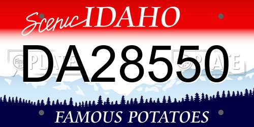 DA28550 Idaho License Plate