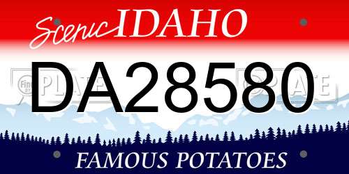 DA28580 Idaho License Plate