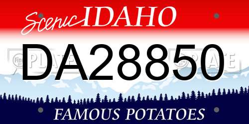 DA28850 Idaho License Plate