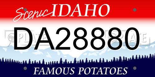DA28880 Idaho License Plate