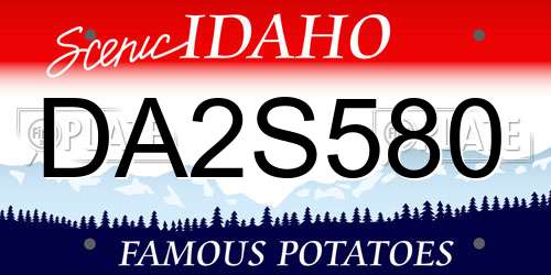 DA2S580 Idaho License Plate