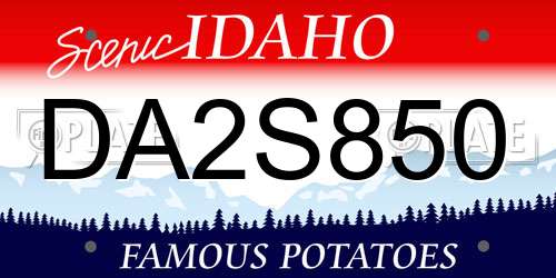 DA2S850 Idaho License Plate