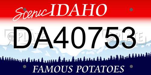 DA40753 Idaho License Plate