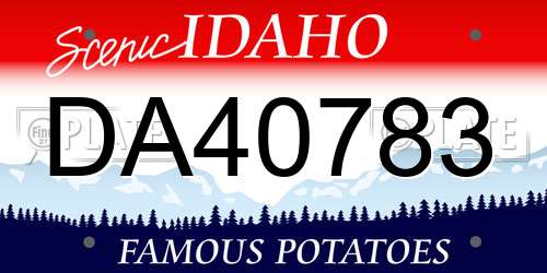 DA40783 Idaho License Plate