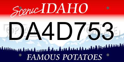 DA4D753 Idaho License Plate