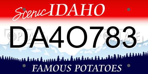 DA4O783 Idaho License Plate