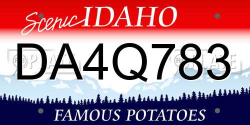 DA4Q783 Idaho License Plate