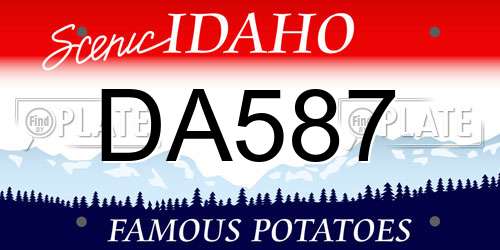 DA587 Idaho License Plate