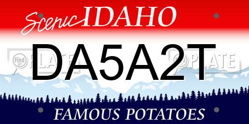 DA5A2T Idaho License Plate
