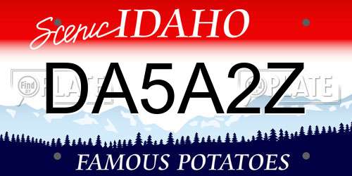 DA5A2Z Idaho License Plate