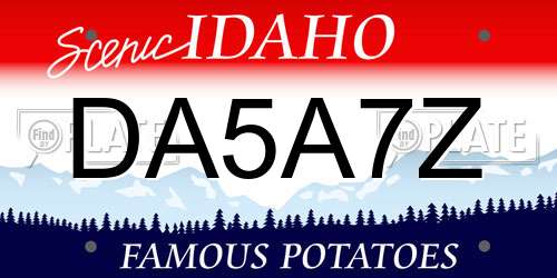DA5A7Z Idaho License Plate