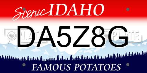 DA5Z8G Idaho License Plate