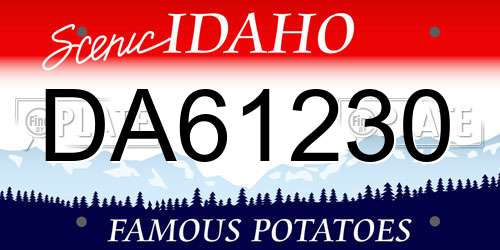 DA61230 Idaho License Plate