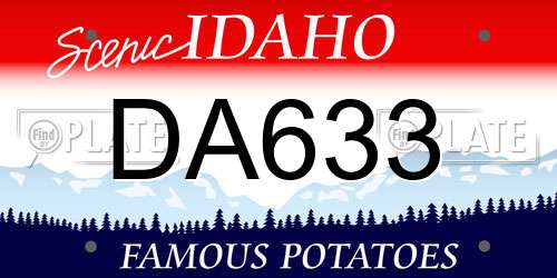 DA633 Idaho License Plate