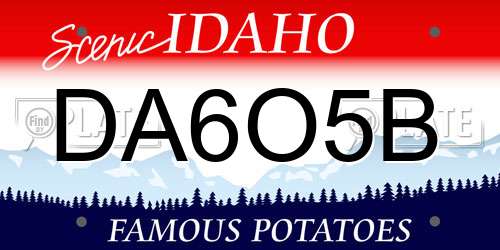 DA6O5B Idaho License Plate
