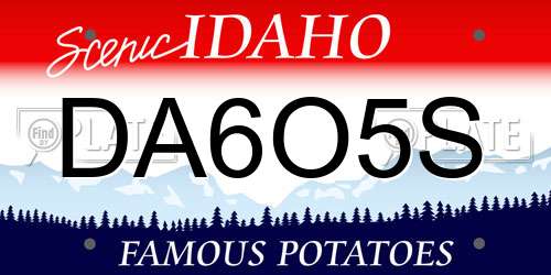 DA6O5S Idaho License Plate