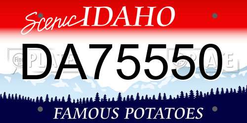 DA75550 Idaho License Plate