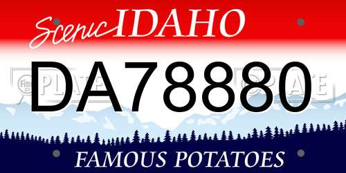 DA78880 Idaho License Plate
