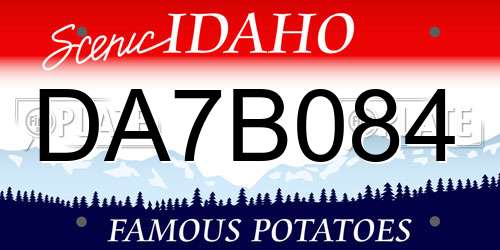 DA7B084 Idaho License Plate