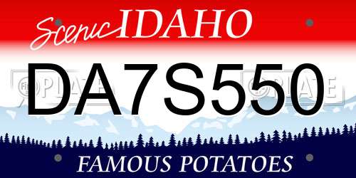 DA7S550 Idaho License Plate