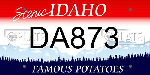 DA873 Idaho License Plate