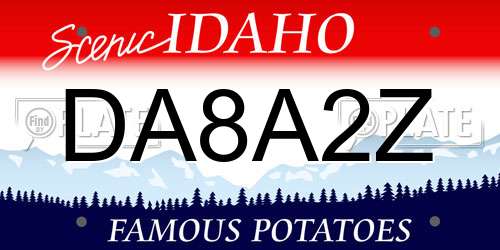DA8A2Z Idaho License Plate