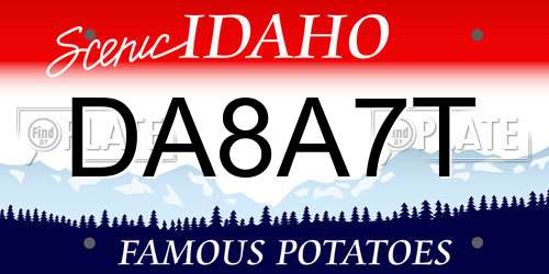 DA8A7T Idaho License Plate