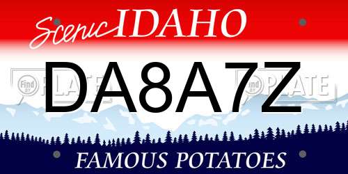 DA8A7Z Idaho License Plate
