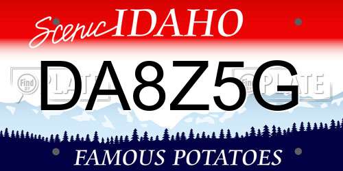 DA8Z5G Idaho License Plate