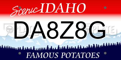 DA8Z8G Idaho License Plate