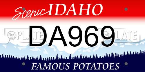 DA969 Idaho License Plate