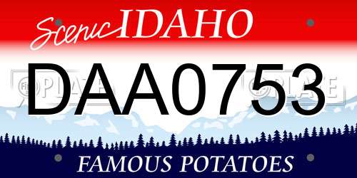DAA0753 Idaho License Plate
