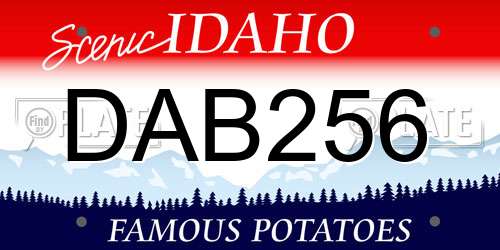 DAB256 Idaho License Plate