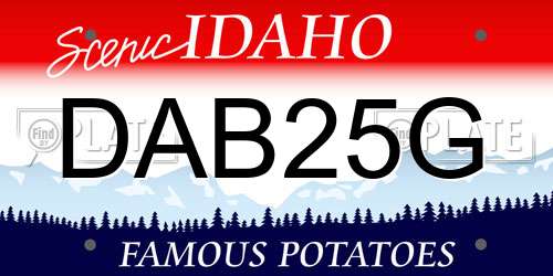 DAB25G Idaho License Plate