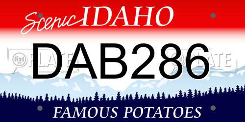 DAB286 Idaho License Plate