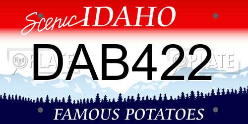 DAB422 Idaho License Plate