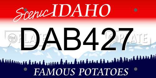 DAB427 Idaho License Plate
