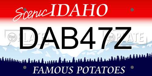 DAB47Z Idaho License Plate